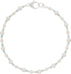 Hatton Labs SSENSE Exclusive White & Blue Pebbles Pearl Necklace