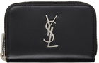 Saint Laurent Black Monogram Zip Wallet