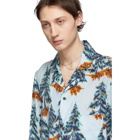 Acne Studios Blue and Orange Simon Pine Shirt