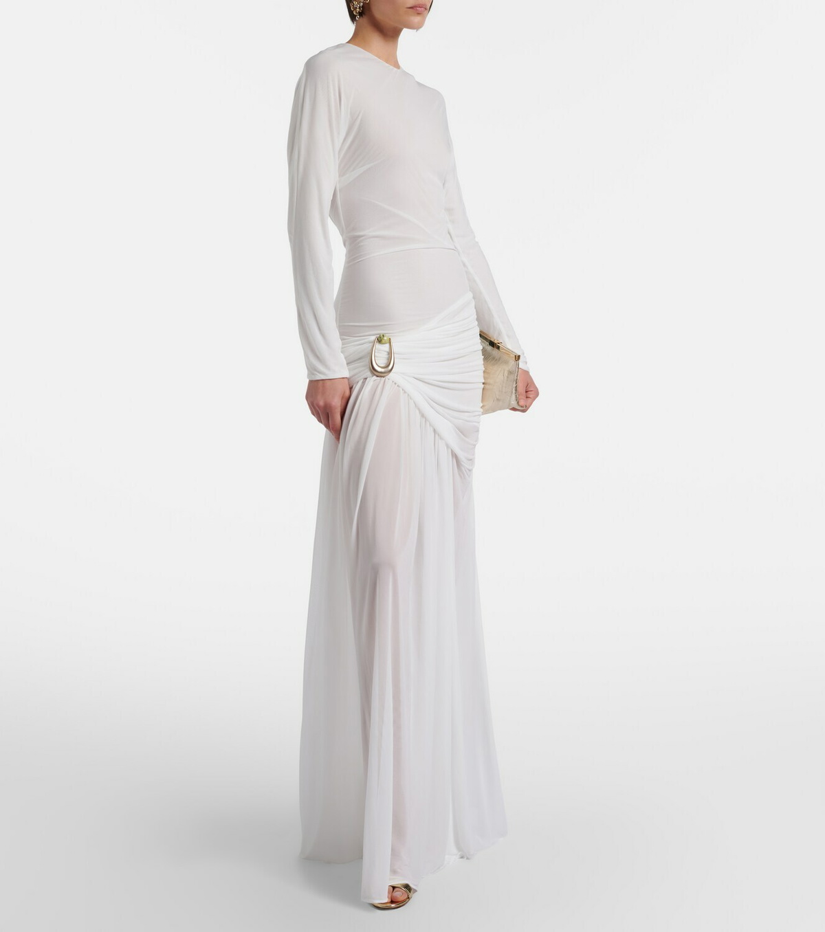 Christopher Esber Stone Pin draped jersey gown