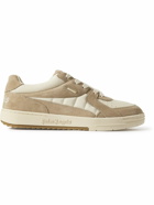 Palm Angels - Palm University Suede-Trimmed Canvas Sneakers - Silver