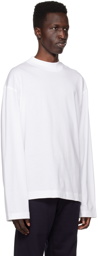 Dries Van Noten White Mock Neck Long Sleeve T-Shirt