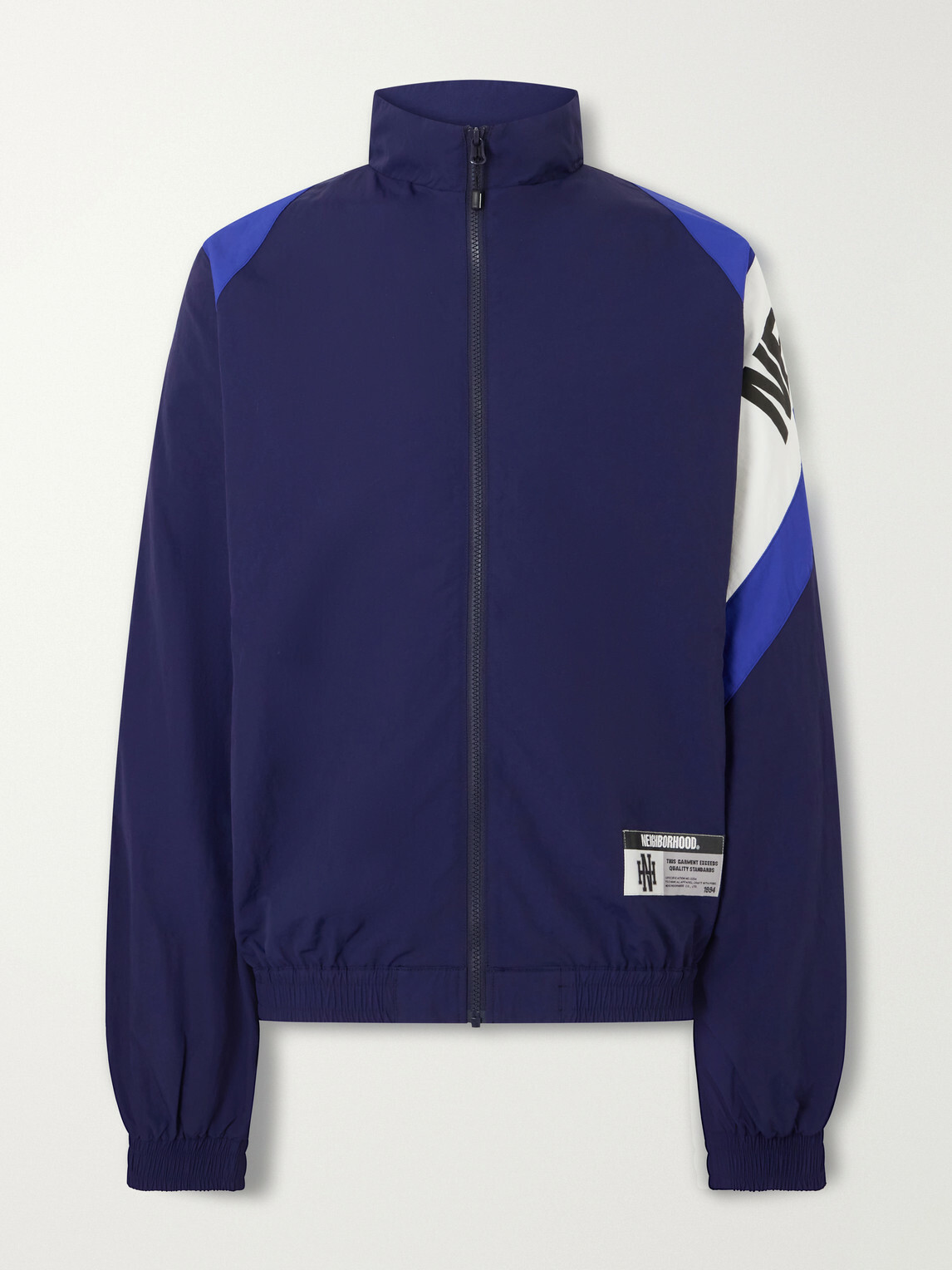 Neighborhood - Logo-Print Colour-Block Taffeta Track Jacket - Blue