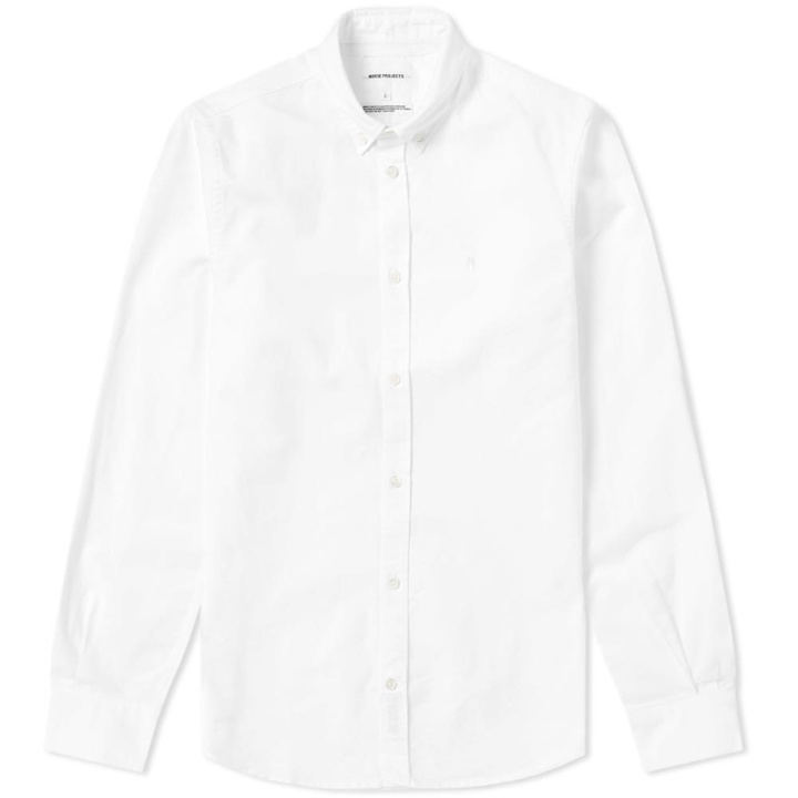 Photo: Norse Projects Anton Oxford Logo Shirt White