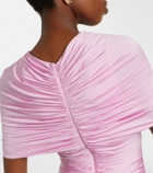 Self-Portrait Caped ruched jersey maxi dress