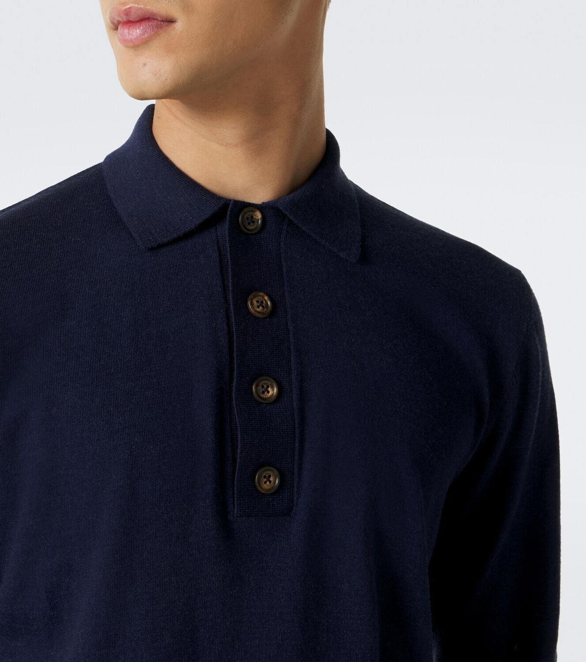 Eleventy Cotton and cashmere polo sweater