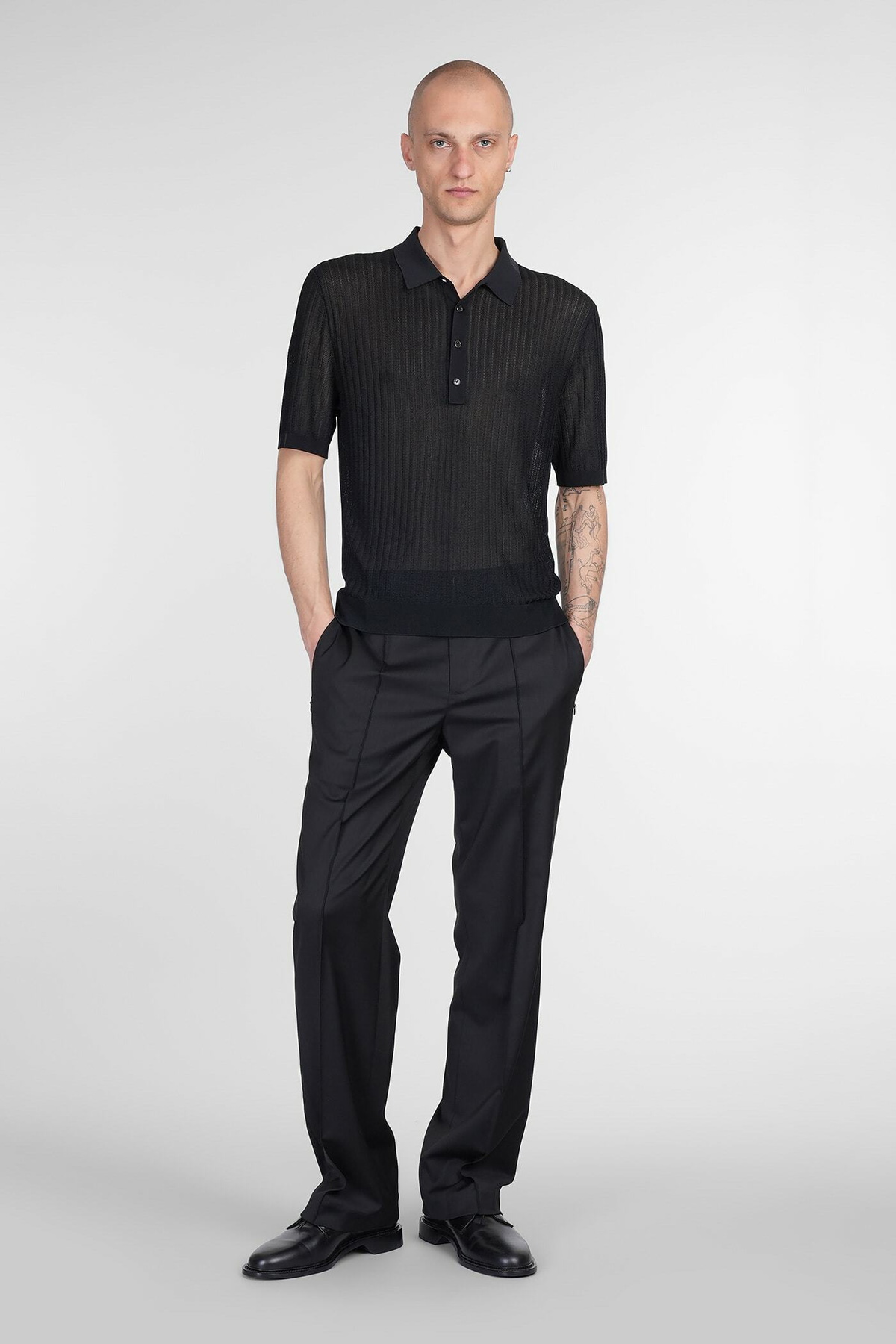 Helmut Lang Polo In Black Viscose