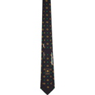 Gucci Navy Interlocking G Hearts Tie