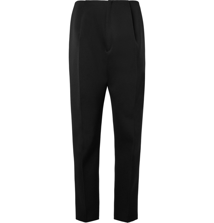 Photo: Bottega Veneta - Black Slim-Fit Pleated Wool Trousers - Black