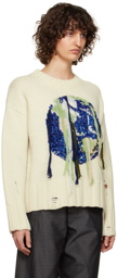 JW Anderson Off-White Fringed Globe Sweater