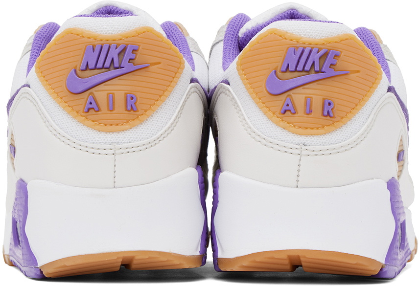 Nike White & Purple Air Max 90 Sneakers Nike