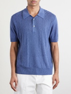 PIACENZA 1733 - Silk and Linen-Blend Polo Shirt - Blue