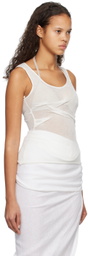 Subtle Le Nguyen White Crinkled Tank Top
