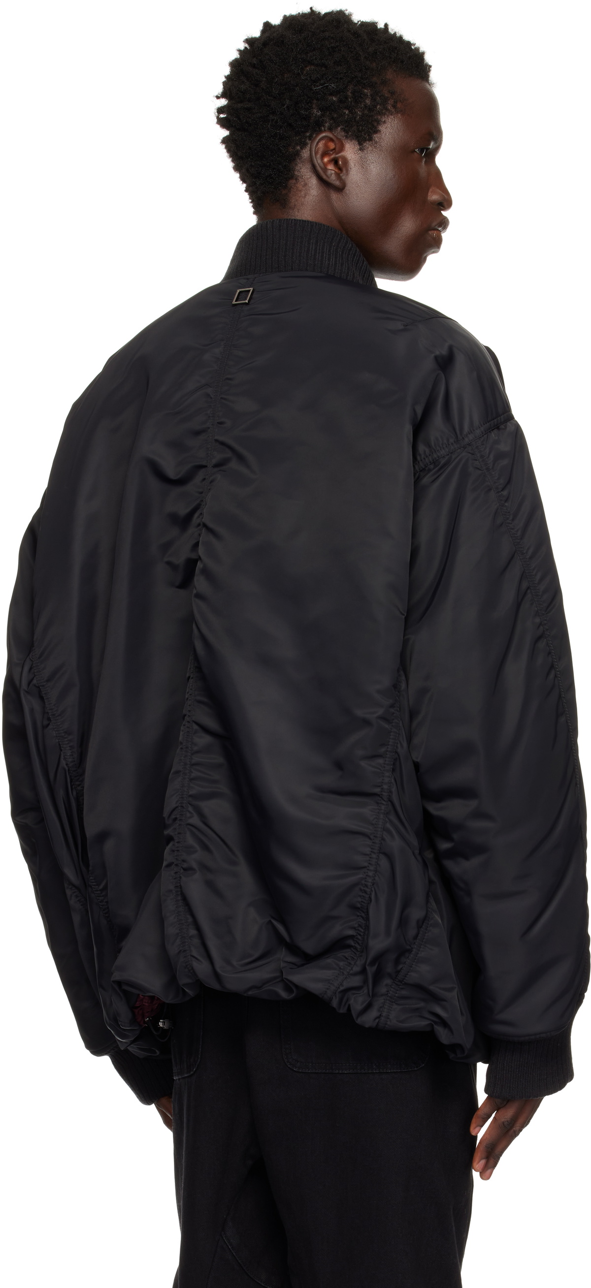 WOOYOUNGMI Black Over Fit MA-1 Bomber Jacket