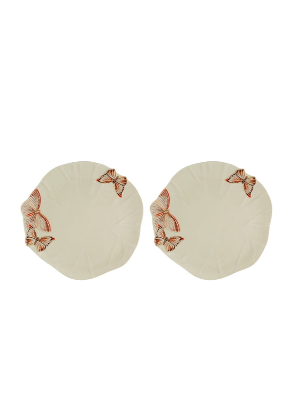 Photo: Bordallo Pinheiro Set Of Two Cloudy Butterflies Charger Plates