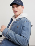A.P.C. - Fragment Design Casquette Rabbit Logo-Embroidered Denim Baseball Cap - Blue