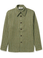 Séfr - Millie Striped Wool-Blend Overshirt - Green