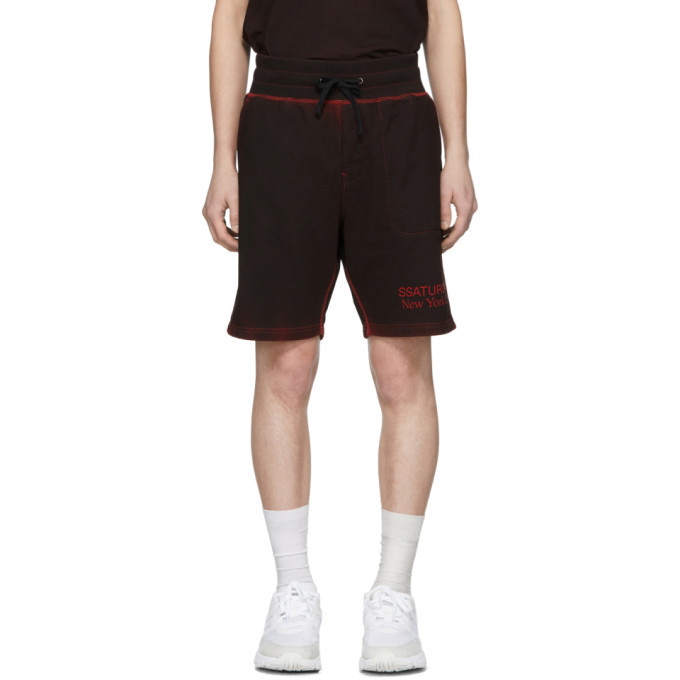 Photo: Saturdays NYC SSENSE Exclusive Black and Red Austin Shorts