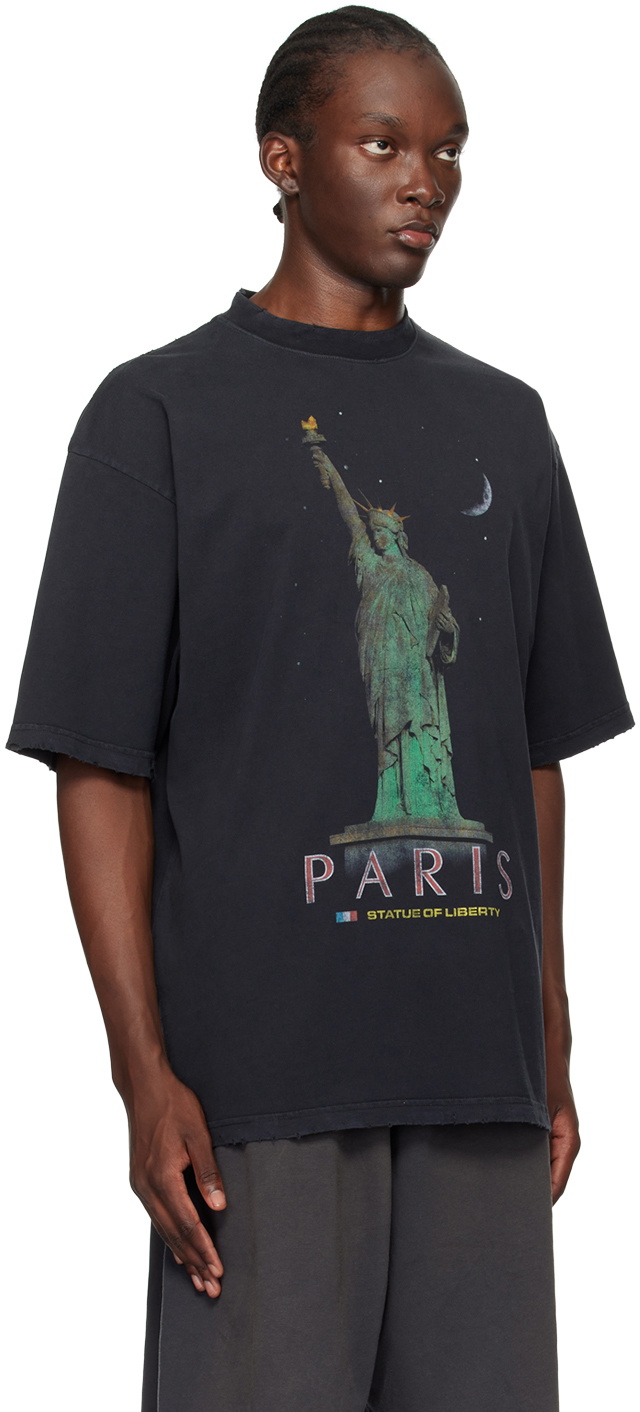 Balenciaga Black 'Paris Liberty' T-Shirt Balenciaga