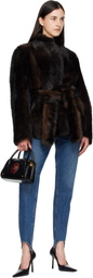 Versace Black Roomy Small Leather Boston Bag
