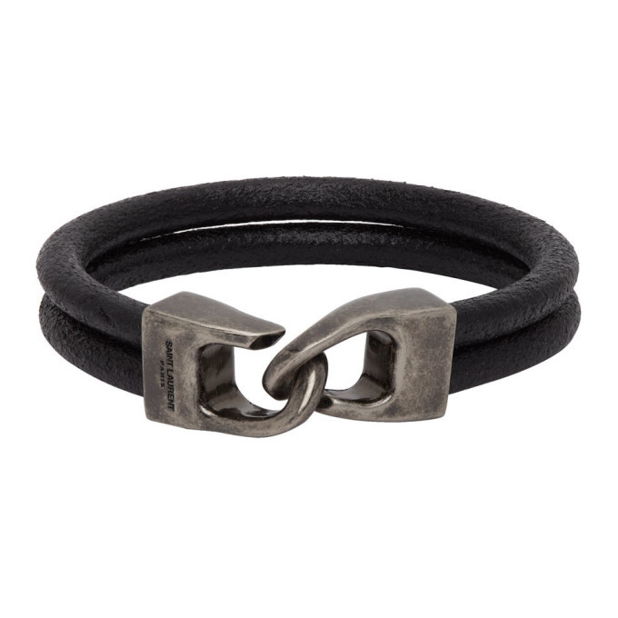 Photo: Saint Laurent Black Leather Bracelet