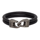 Saint Laurent Black Leather Bracelet