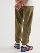 Reese Cooper® - Tapered Logo-Print Embroidered Cotton-Jersey Sweatpants - Green