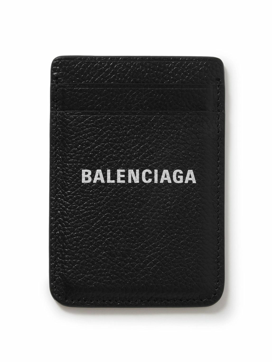 Photo: Balenciaga - Logo-Print Full-Grain Leather Cardholder