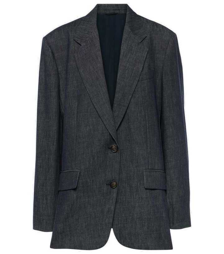 Photo: Brunello Cucinelli Single-breasted denim blazer