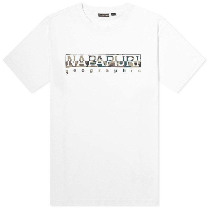 Photo: Napapijri Men's Telemark Graphic Logo T-Shirt in Bright White
