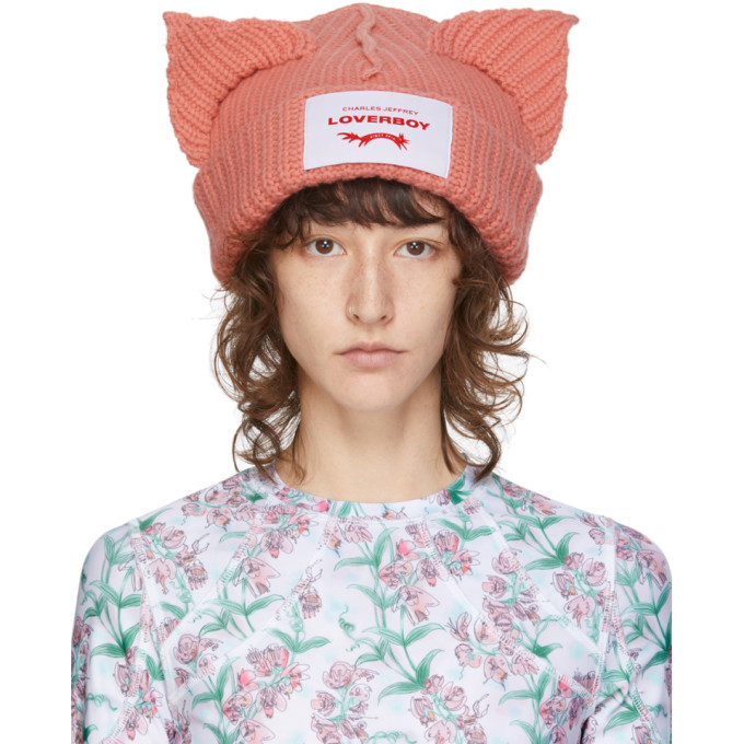 Charles Jeffrey Loverboy Pink Chunky Beanie