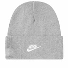 Nike Men's Futura Utility Beanie in Dark Grey Heather/White