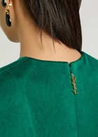 Saint Laurent Brushed Silk Mini Dress Green