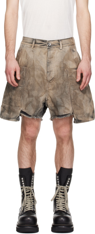 Photo: Rick Owens DRKSHDW Gray Temple Denim Stefan Cargo Shorts