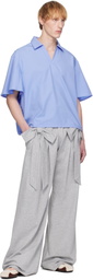 ANDREJ GRONAU Gray Bow Ribbon Sweatpants