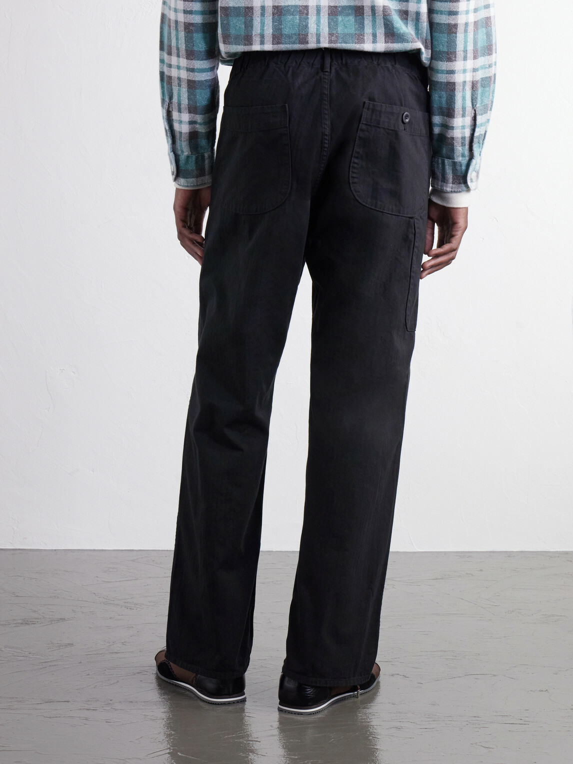 OrSlow - Straight-Leg Woven Herringbone Cotton Trousers - Black