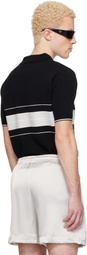 Ernest W. Baker Black & Gray Striped Polo