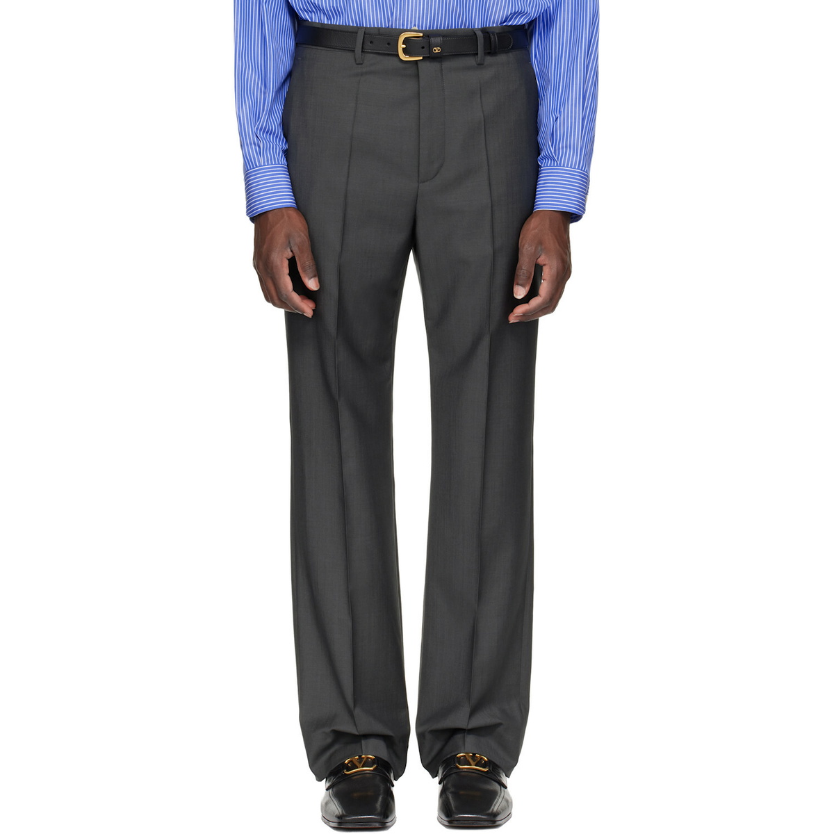 Valentino Gray Wool Trousers