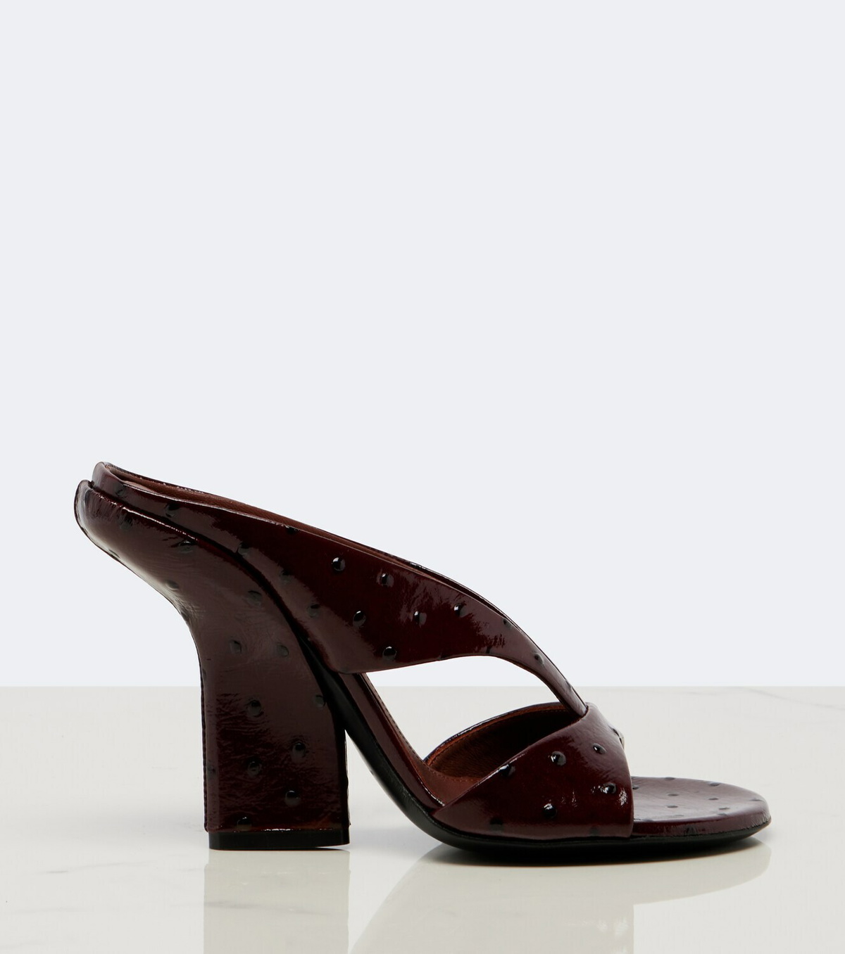 Dries Van Noten Patent leather wedge mules