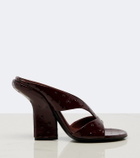 Dries Van Noten Patent leather wedge mules