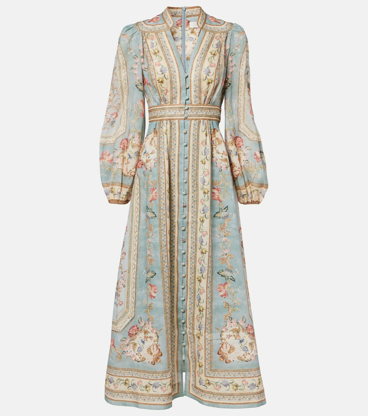 Zimmermann Roselight floral linen midi dress