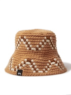 STÜSSY - Giza Jacquard-Knit Bucket Hat - Brown
