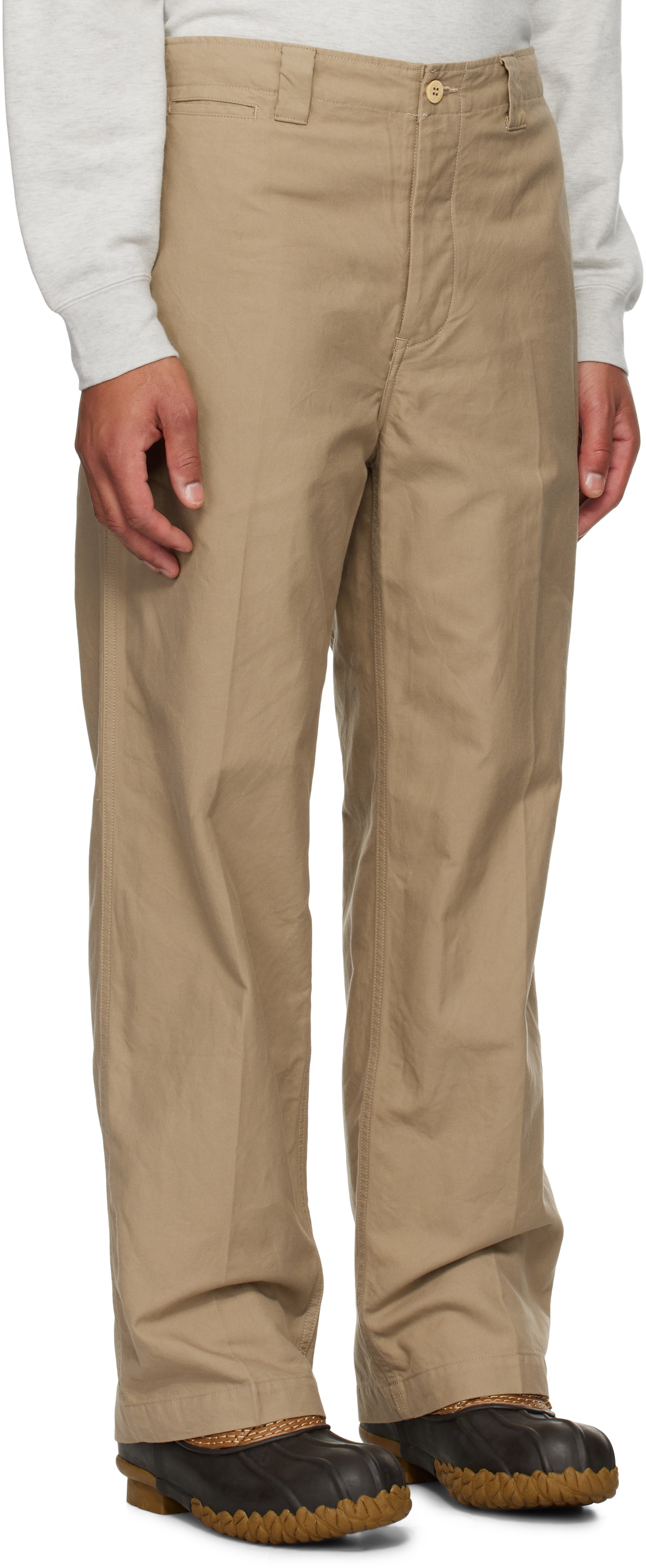 visvim Beige Wide Chino Trousers Visvim