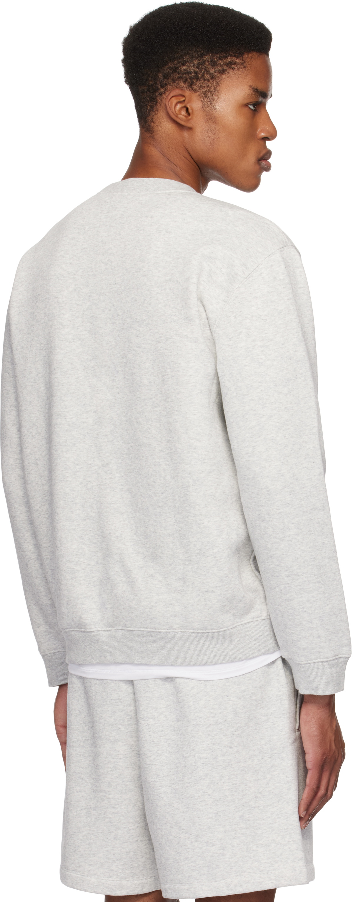 SKIMS Gray Fleece Lounge Classic Crewneck Sweatshirt