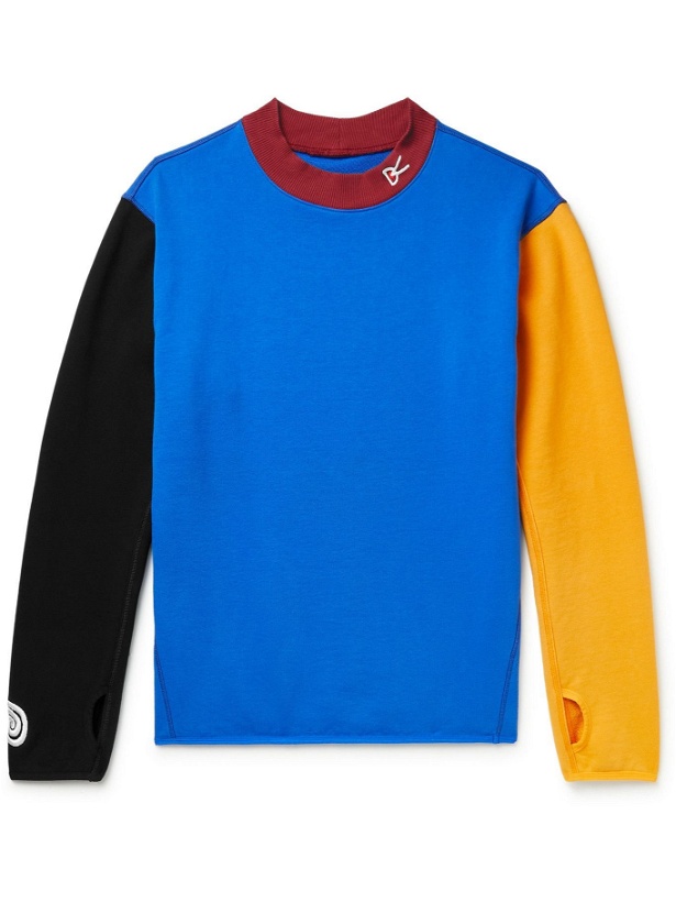 Photo: DISTRICT VISION - MR PORTER Health In Mind Hiei Colour-Block Cotton-Jersey Sweatshirt - Blue