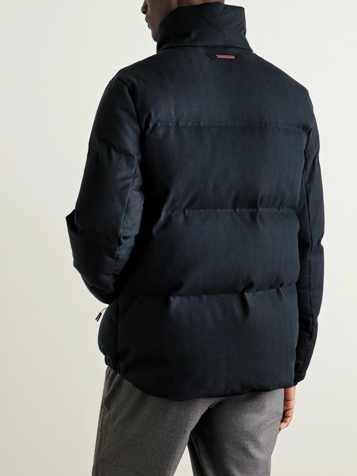 SEASE - Tribeca Quilted Herringbone Cotton and Cashmere-Blend Down Jacket - Blue