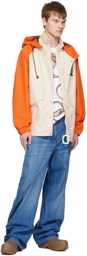 JW Anderson Off-White & Orange Colorblocked Jacket