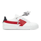 Off-White White and Red Arrows Sneakers