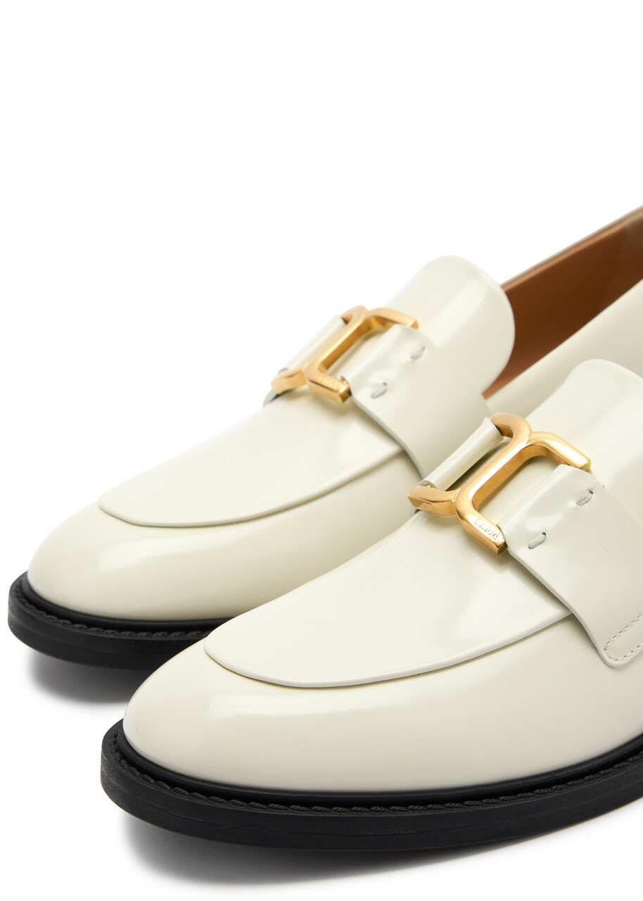 Chloe Marcie Patent Leather Loafers White