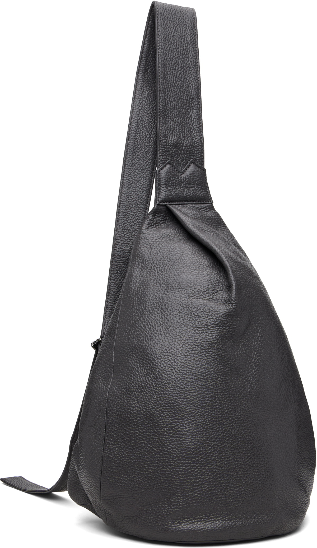 YOHJI YAMAMOTO Gray Tuck Sling Medium Bag
